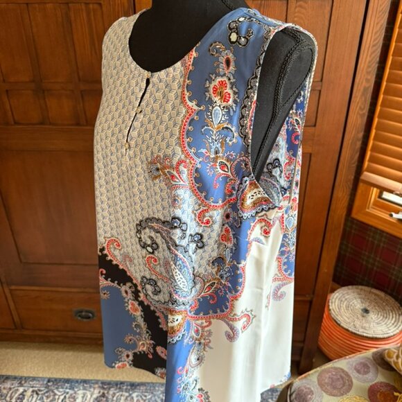 JJill Sleeveless Lightweight Print Blouse Size Large - Picture 3 of 9
